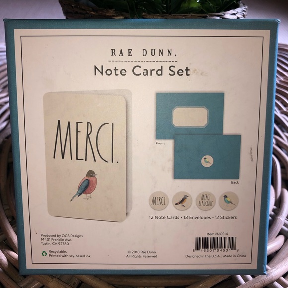 Merci Note card set Rae Dunn - Picture 2 of 3